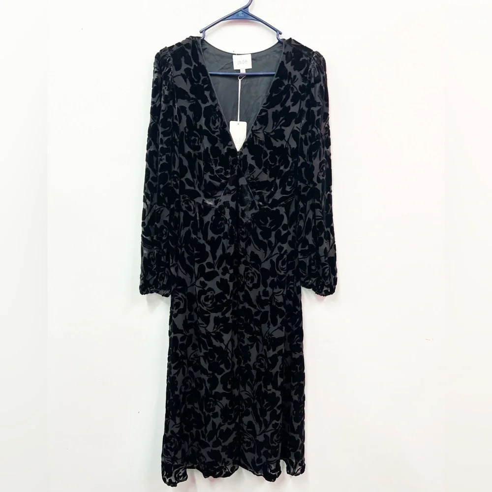 Johnny Was Jade Wynnter Midi Dress Celebrate Black Sz 6 - Picture 5 of 8